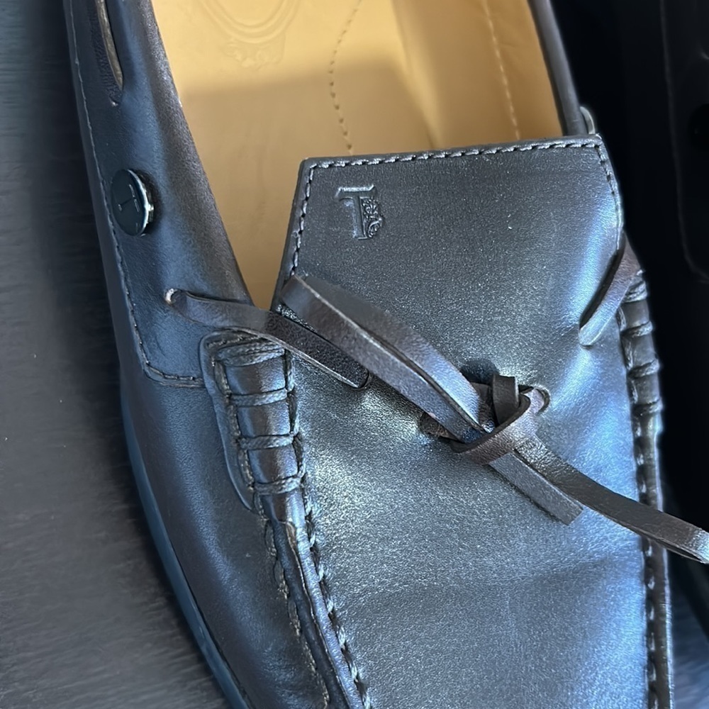 TODS CITY GOMMINO LEATHER DRIVING SHOES Mens Dark Brown Italian Sz 40 US 8 - Picture 5 of 14